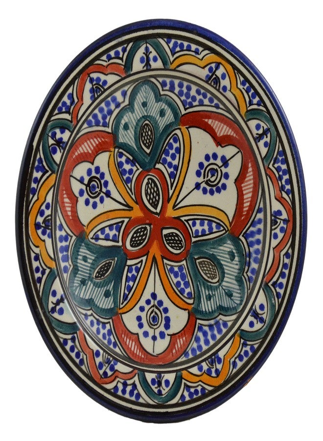 Treasures Of Morocco أطباق سيراميك مغربية فاخرة، مصنوعة يدويًا، لتقديم المقبلات (تاباس)، مزخرفة، دائرية الشكل، 8 بوصات، بألوان قوس قزح. - Image 4